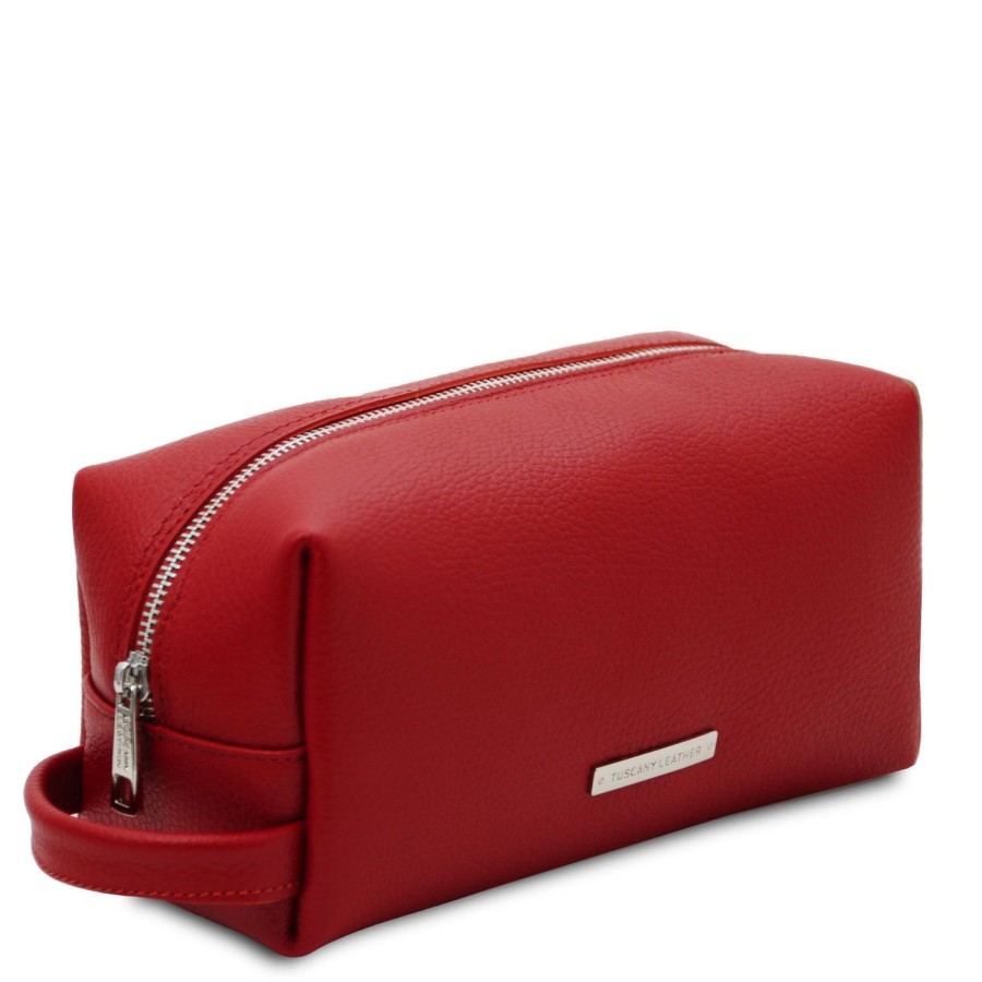 Women Tuscany Leather | Tl Bag Soft Leather Toilet Bag Tl142324 Lipstick Red