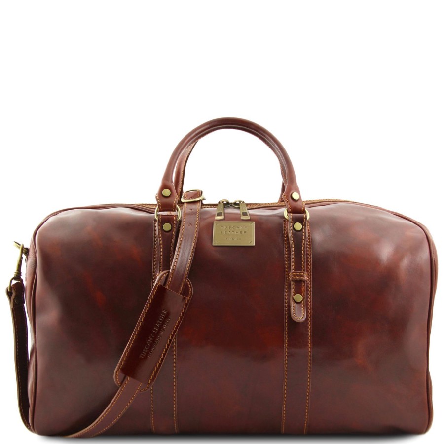 Luggage Tuscany Leather | Francoforte Exclusive Leather Weekender Travel Bag Tl140860 Brown