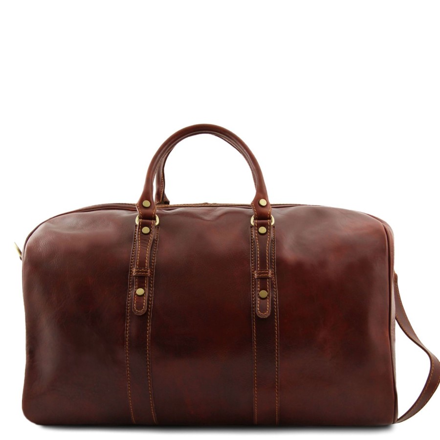 Luggage Tuscany Leather | Francoforte Exclusive Leather Weekender Travel Bag Tl140860 Brown