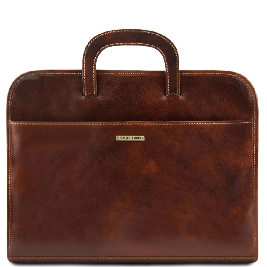 Business Tuscany Leather | Sorrento Document Leather Briefcase Tl141022 Brown