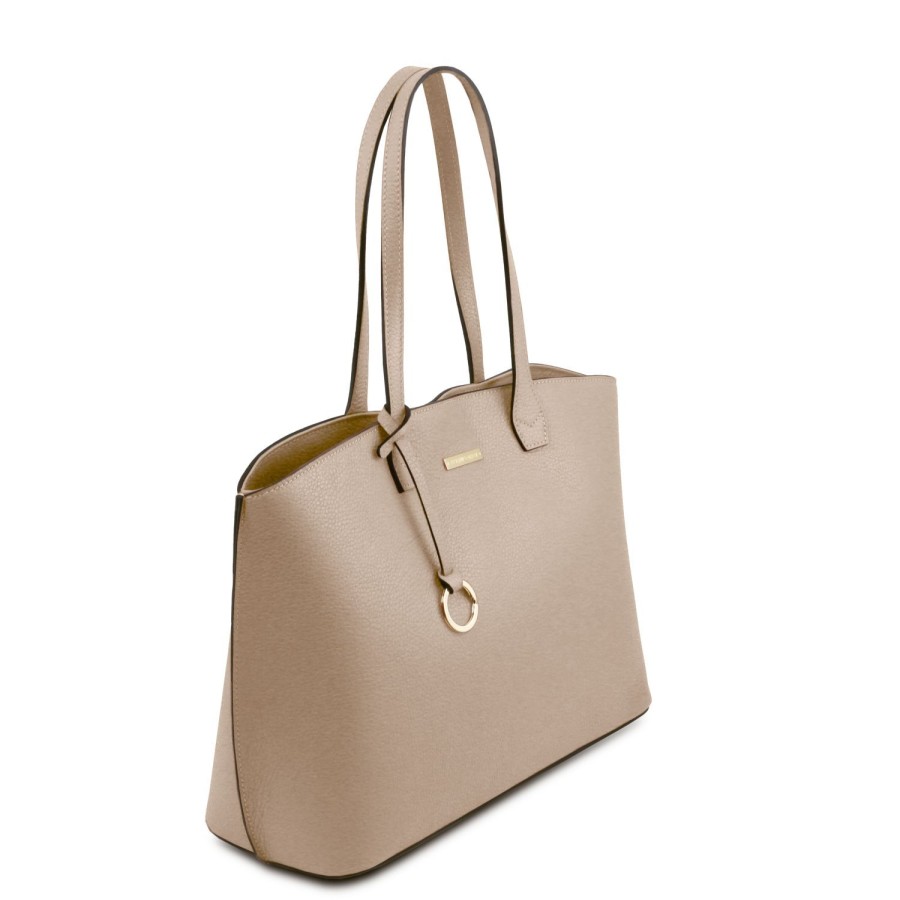 Women Tuscany Leather | Tl Bag Leather Shopping Bag Tl141828 Light Taupe