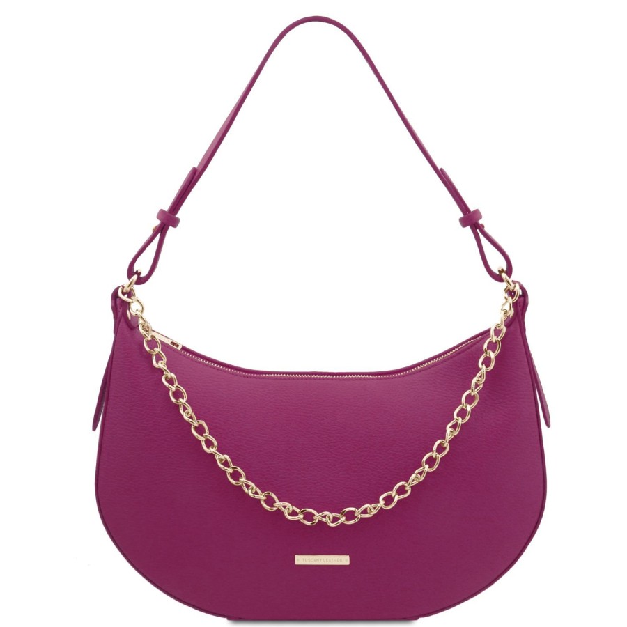 Women Tuscany Leather | Laura Leather Shoulder Bag Tl142227 Plum