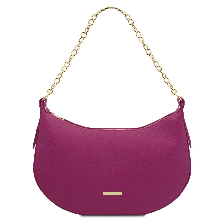 Women Tuscany Leather | Laura Leather Shoulder Bag Tl142227 Plum