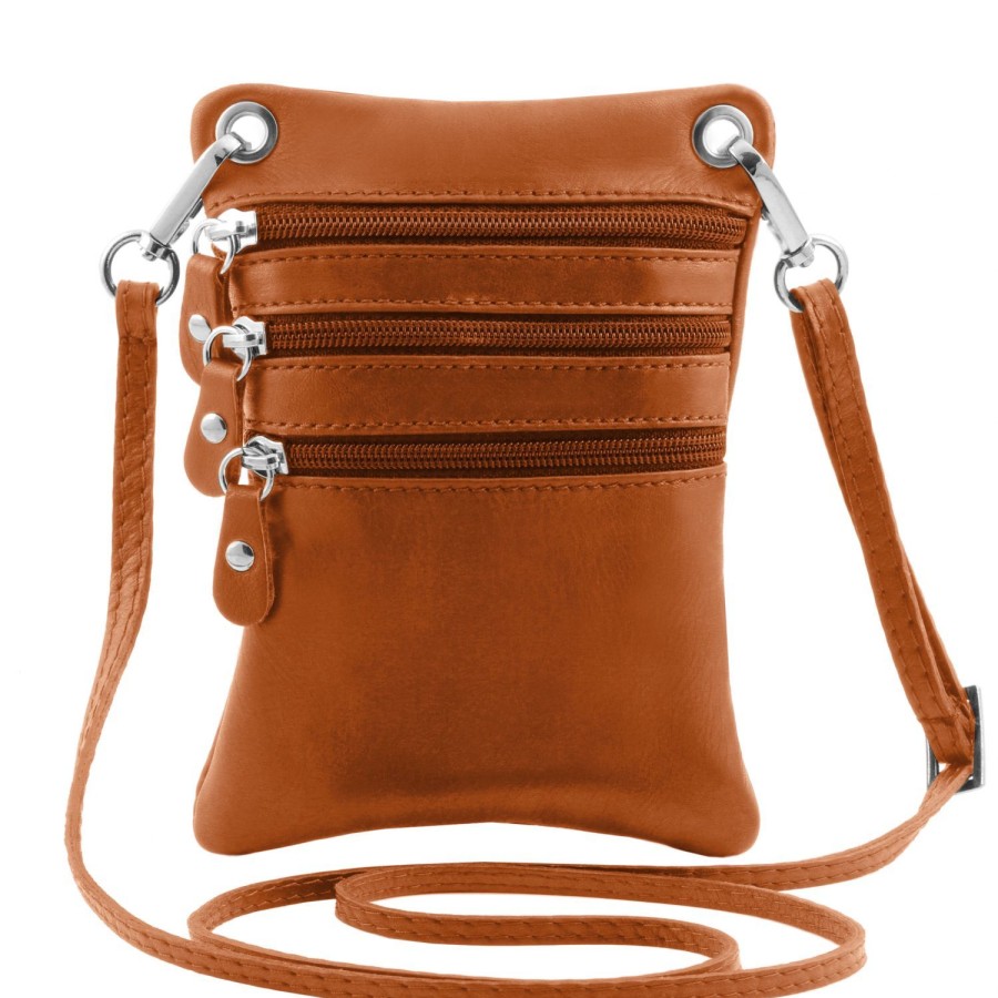 Women Tuscany Leather | Tl Bag - Soft Leather Mini Cross Bag Tl141368 Cognac