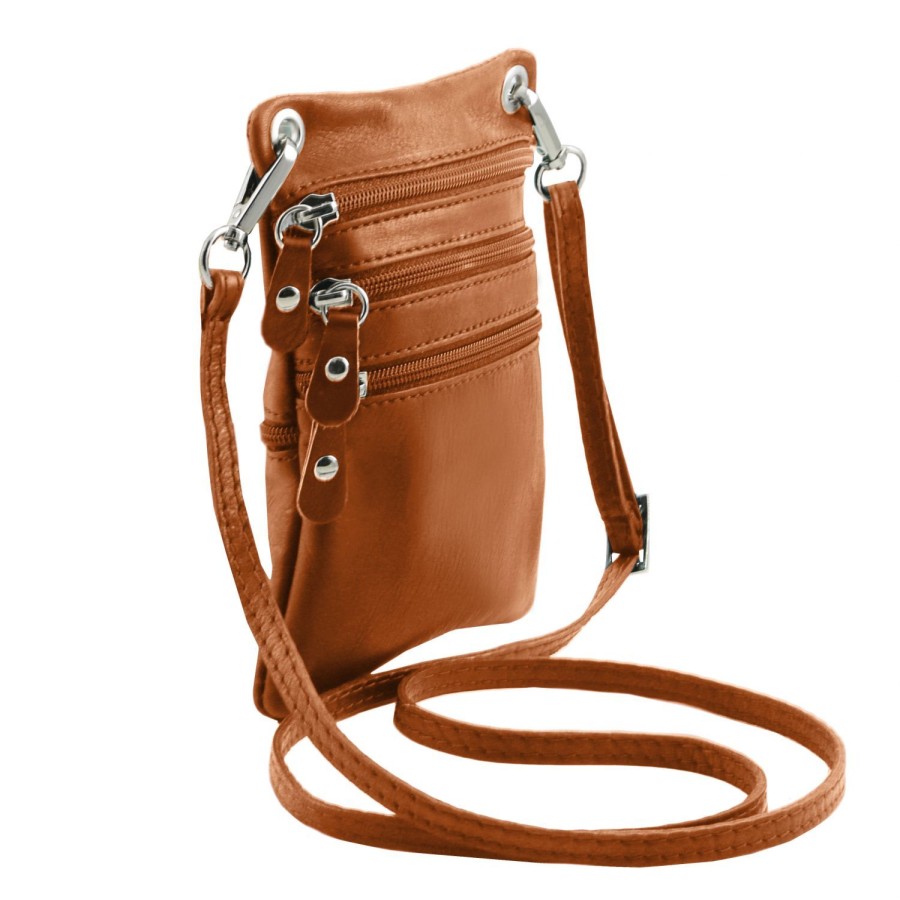 Women Tuscany Leather | Tl Bag - Soft Leather Mini Cross Bag Tl141368 Cognac