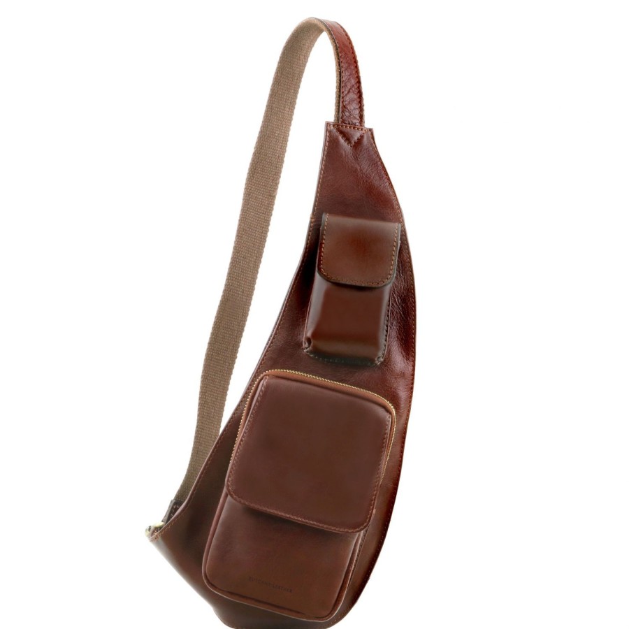 Men Tuscany Leather | Leather Crossover Bag Tl141352 Brown