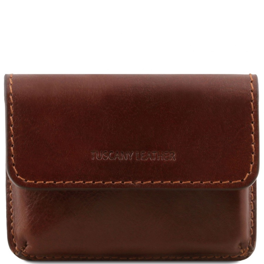 Men Tuscany Leather | Exclusive Leather Business Cards Holder Tl141378 Brown