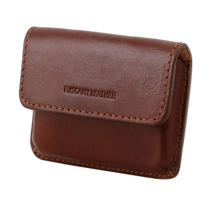 Men Tuscany Leather | Exclusive Leather Business Cards Holder Tl141378 Brown