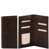 Men Tuscany Leather | Exclusive Vertical 2 Fold Leather Wallet Tl140784 Dark Brown