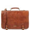 Men Tuscany Leather | Ancona Leather Messenger Bag Tl142073 Natural