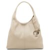 Women Tuscany Leather | Tl Keyluck Soft Leather Shoulder Bag Tl142264 Beige