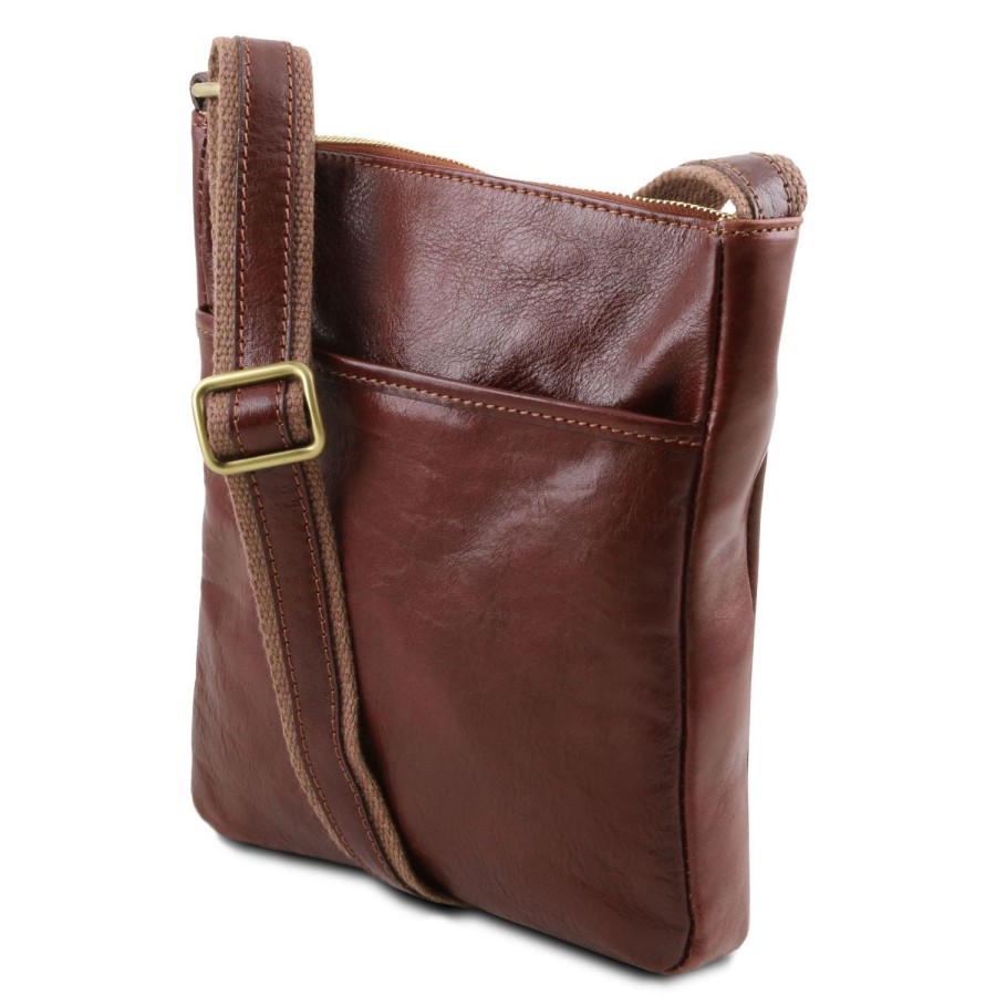 Men Tuscany Leather | Jason Leather Crossbody Bag Tl141300 Brown