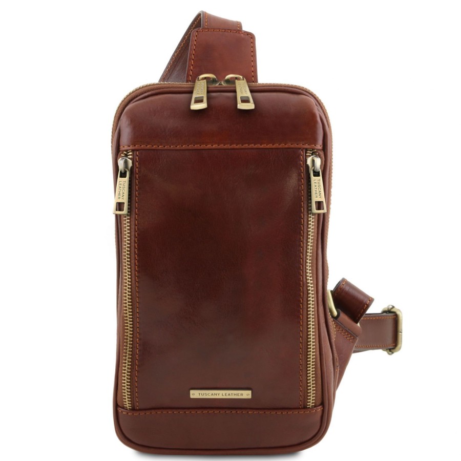 Men Tuscany Leather | Martin - Leather Crossover Bag Tl141536 Brown