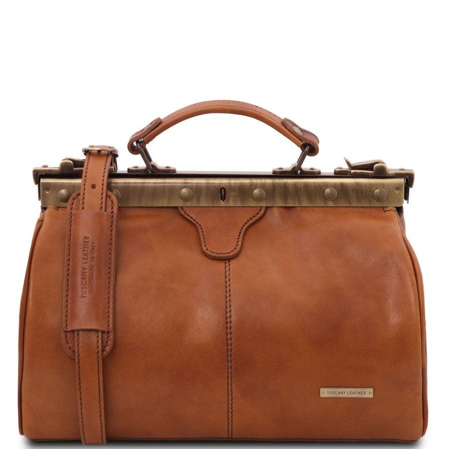 Women Tuscany Leather | Michelangelo - Doctor Gladstone Leather Bag Tl10038 Natural