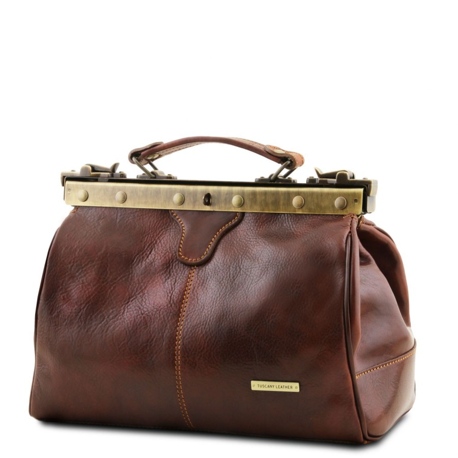 Women Tuscany Leather | Michelangelo - Doctor Gladstone Leather Bag Tl10038 Natural