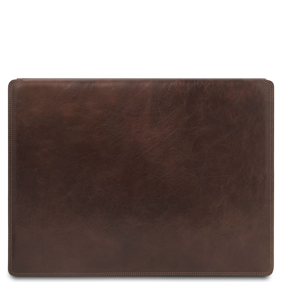 Business Tuscany Leather | Office Set Leather Desk Pad And Mouse Pad Tl142161 Dark Brown