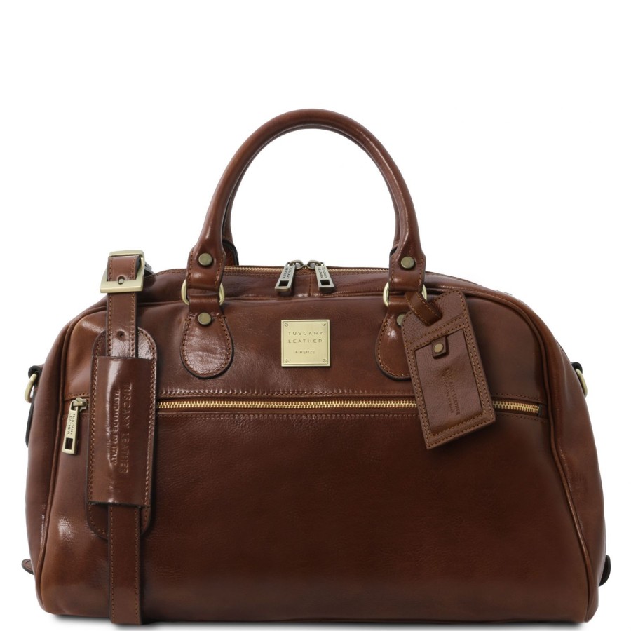 Luggage Tuscany Leather | Magellan Leather Travel Set Tl141258 Brown