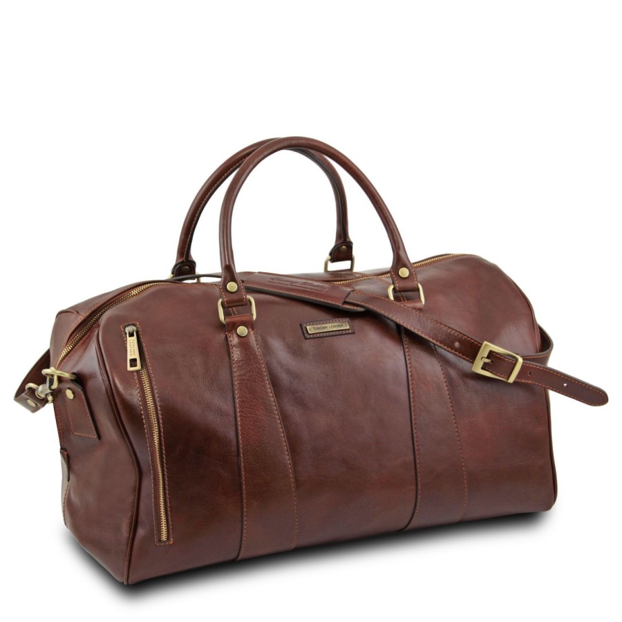 Luggage Tuscany Leather | Tl Voyager Travel Leather Duffle Bag - Large Size Tl141794 Brown