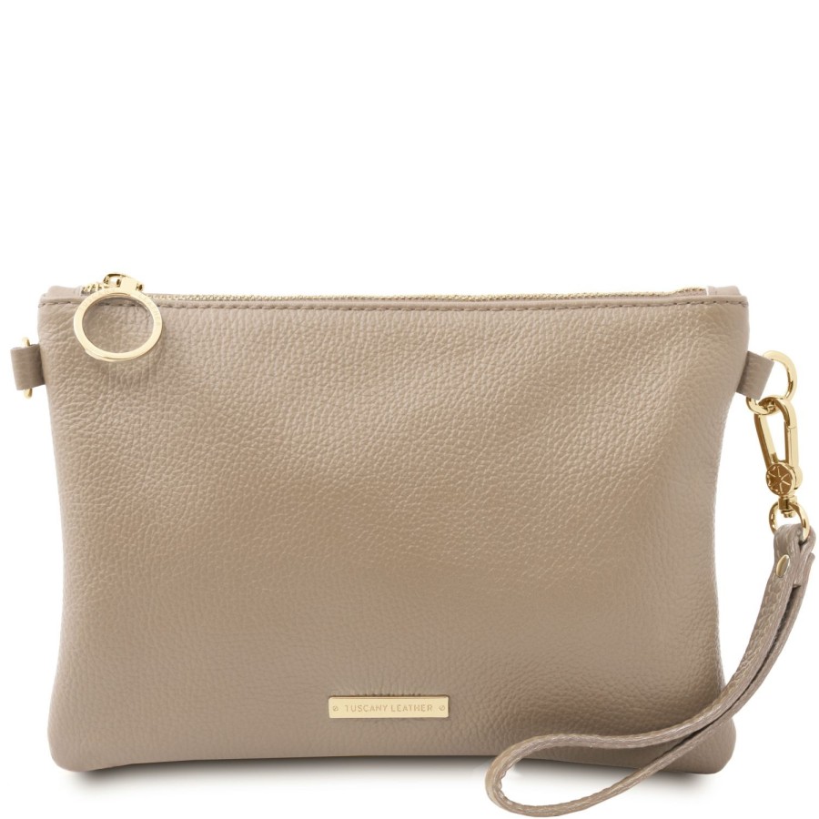 Women Tuscany Leather | Tl Bag Soft Leather Clutch Tl142029 Light Taupe