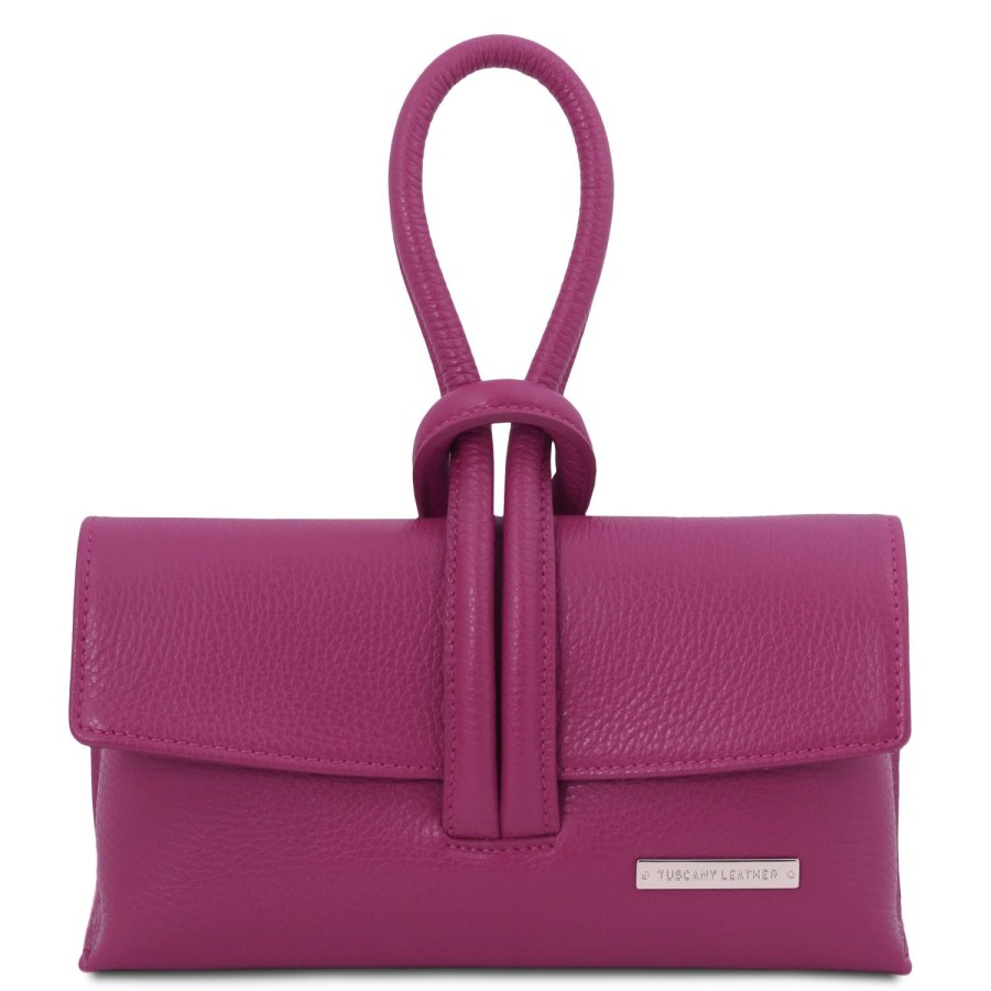 Women Tuscany Leather | Tl Bag Leather Clutch Tl141990 Plum