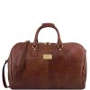 Luggage Tuscany Leather | Antigua Travel Leather Duffle/Garment Bag Tl142341 Brown