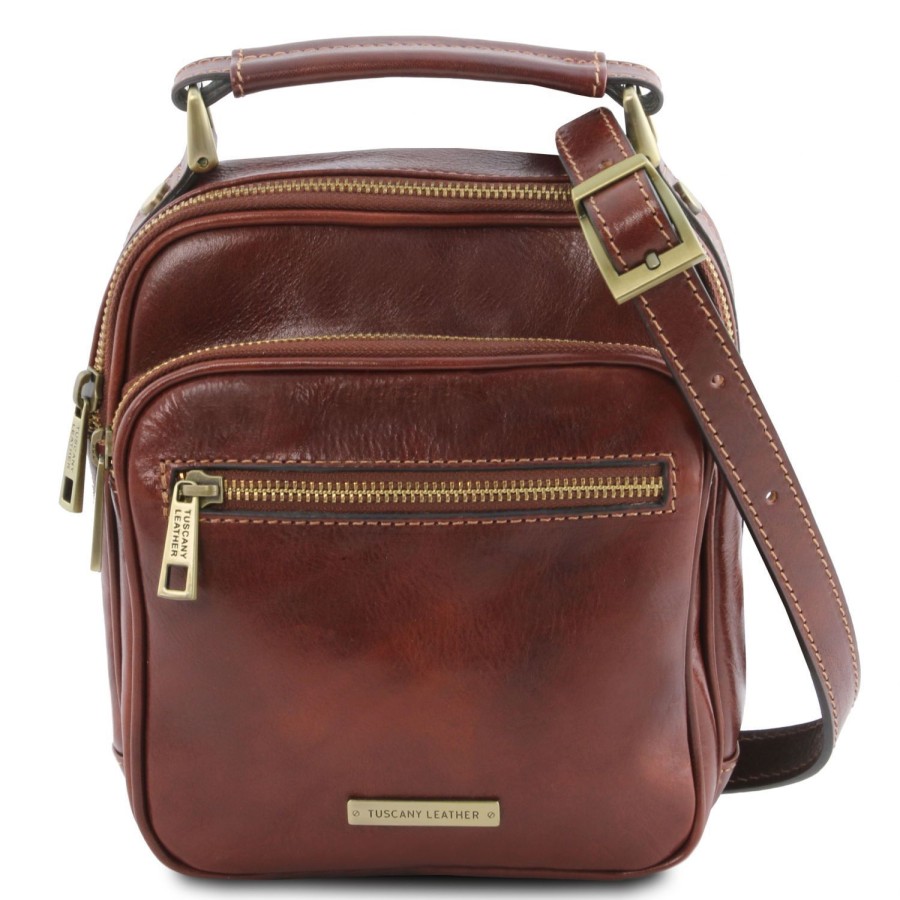 Men Tuscany Leather | Paul Leather Crossbody Bag Tl141916 Brown