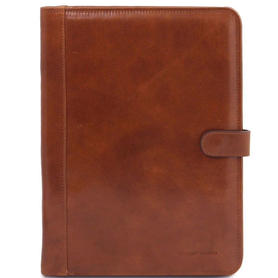 Business Tuscany Leather | Adriano Leather Document Case With Button Closure Tl141203 Honey