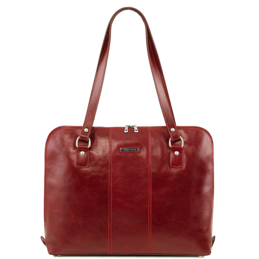 Women Tuscany Leather | Ravenna Exclusive Lady Business Bag Tl141795 Red