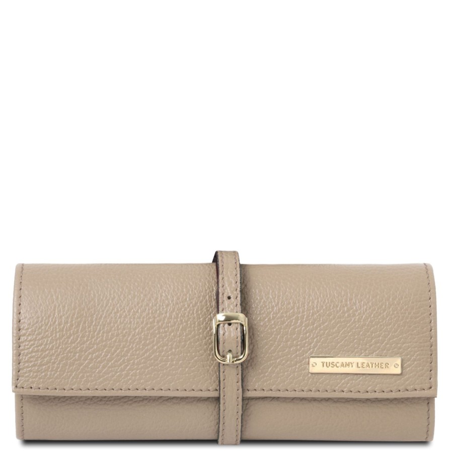 Women Tuscany Leather | Soft Leather Jewellery Case Tl142193 Light Taupe