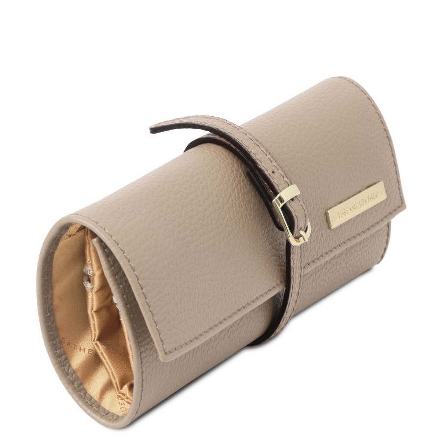 Women Tuscany Leather | Soft Leather Jewellery Case Tl142193 Light Taupe