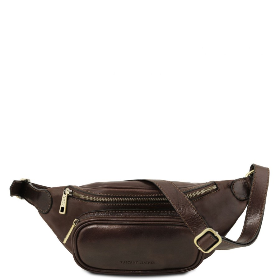 Men Tuscany Leather | Leather Fanny Pack Tl141797 Dark Brown