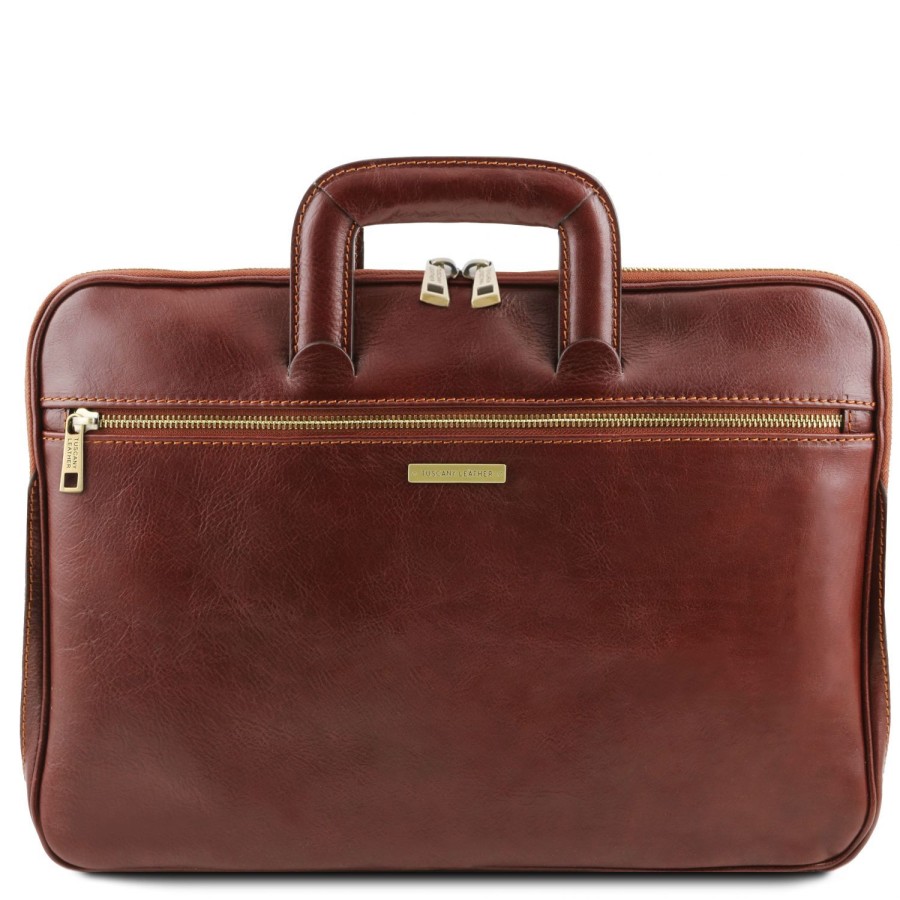 Business Tuscany Leather | Caserta Document Leather Briefcase Tl142070 Brown