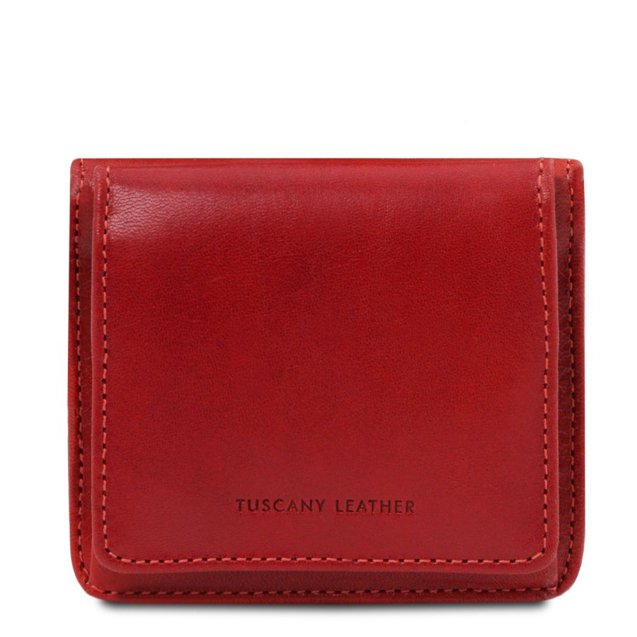 Women Tuscany Leather | Exclusive Leather Wallet With Coin Pocket Tl142059 Red