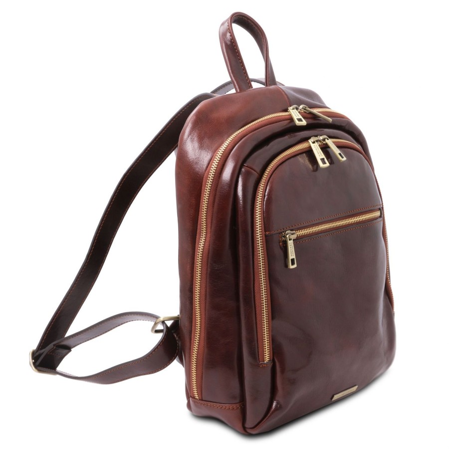 Women Tuscany Leather | Perth 2 Compartments Leather Backpack Tl142049 Brown