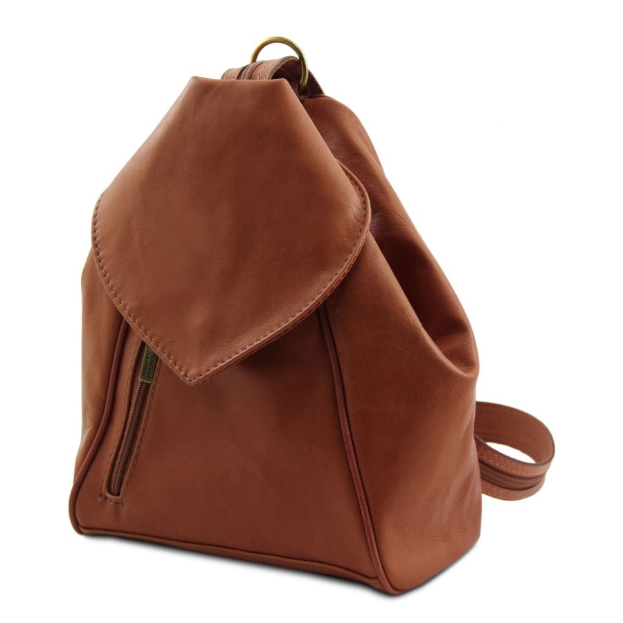 Women Tuscany Leather | Delhi Leather Backpack Tl140962 Cognac