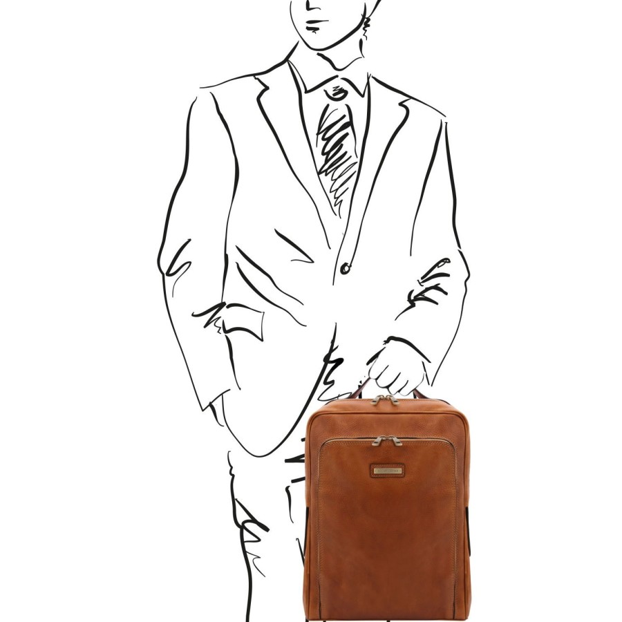 Business Tuscany Leather | Bangkok Leather Laptop Backpack Tl141793 Natural