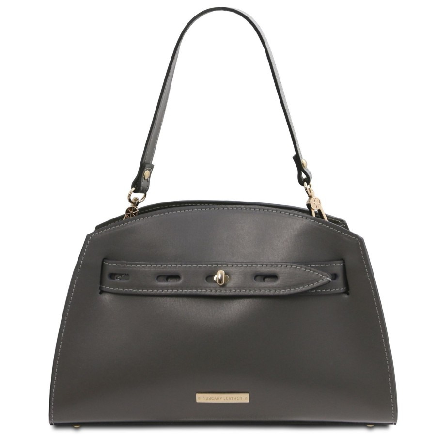 Women Tuscany Leather | Lisa Leather Handbag Tl142312 Grey