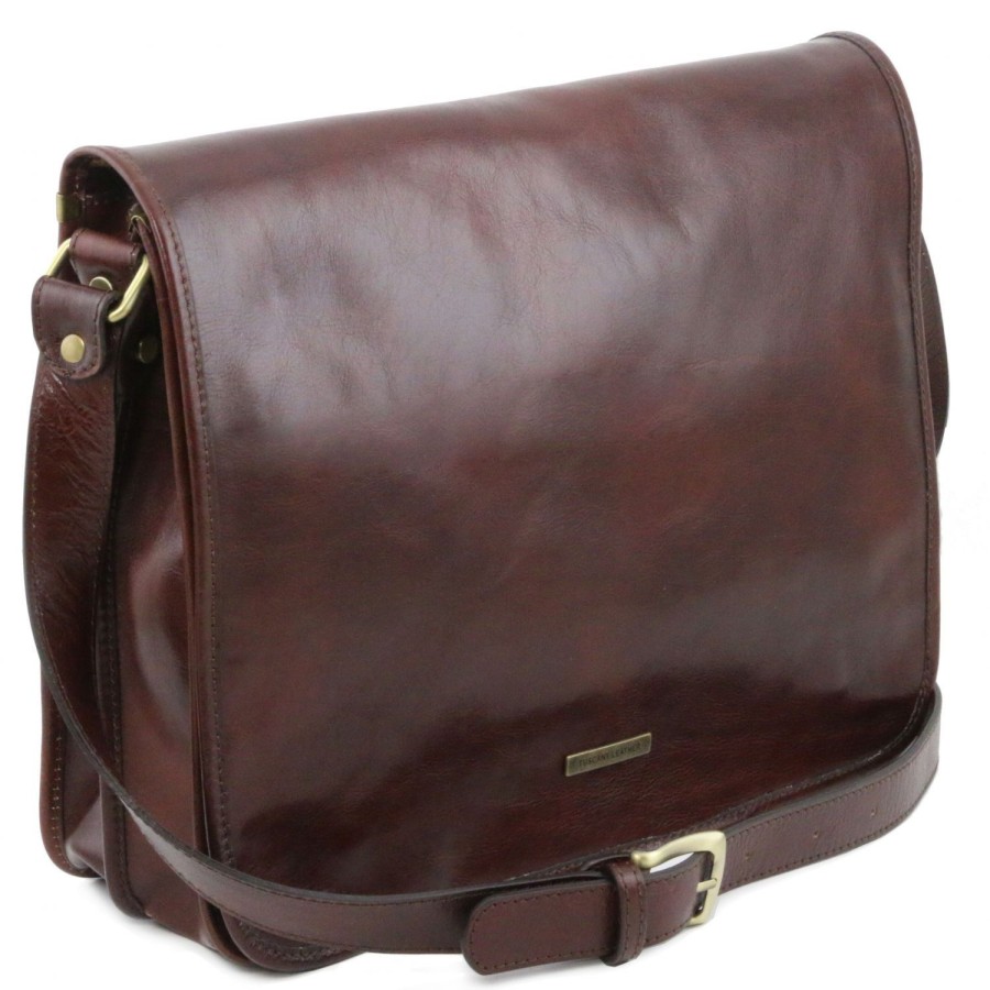 Men Tuscany Leather | Tl Messenger - 2 Compartments Large Size Tl141254 Brown