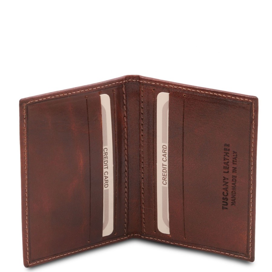 Men Tuscany Leather | Exclusive Leather Card Holder Tl142063 Brown