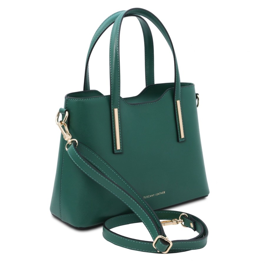 Women Tuscany Leather | Olimpia Leather Tote - Small Size Tl141521 Forest Green