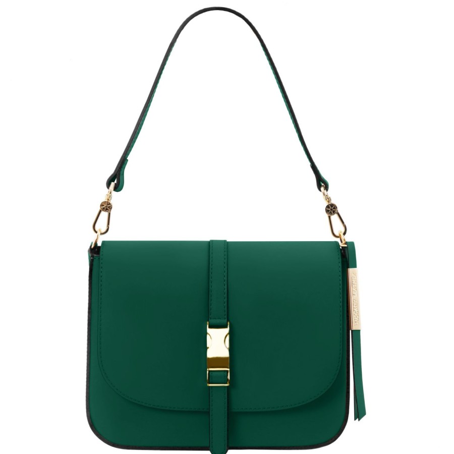 Women Tuscany Leather | Nausica Leather Shoulder Bag Tl141598 Forest Green