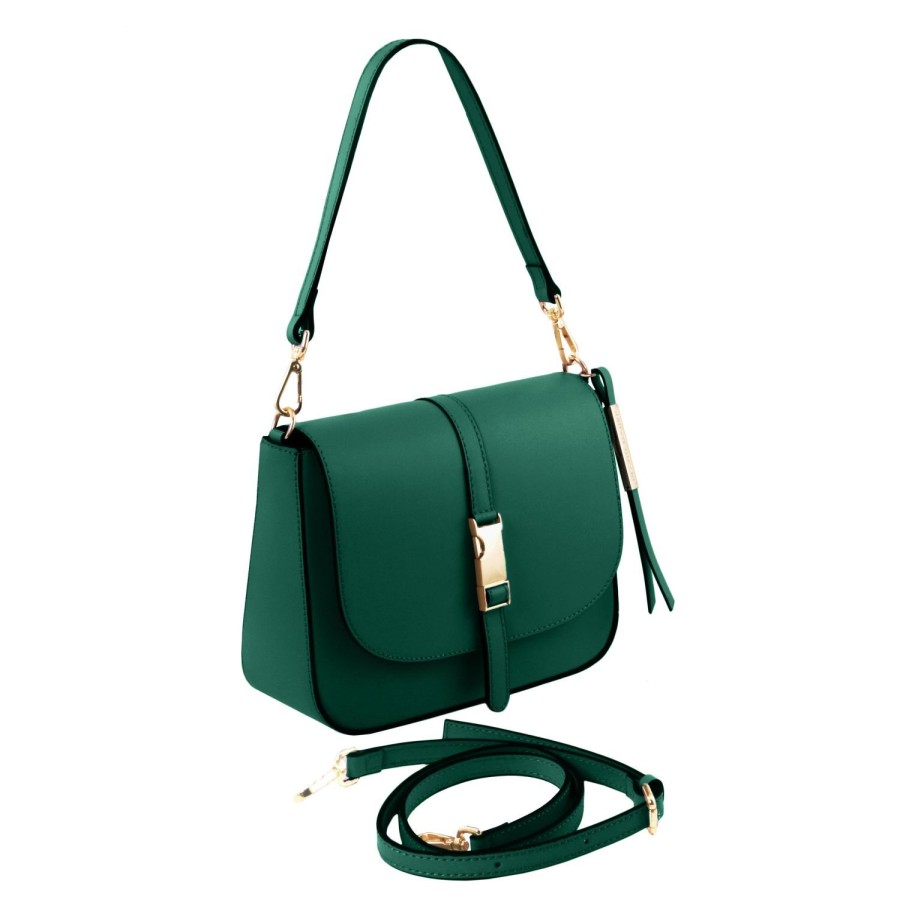 Women Tuscany Leather | Nausica Leather Shoulder Bag Tl141598 Forest Green