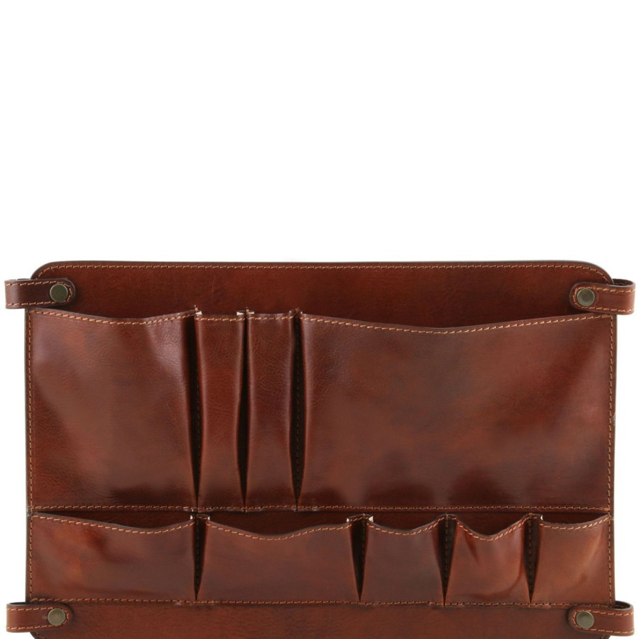 Business Tuscany Leather | Tl Smart Module - Leather Multifunctional Module Tl141520 Brown