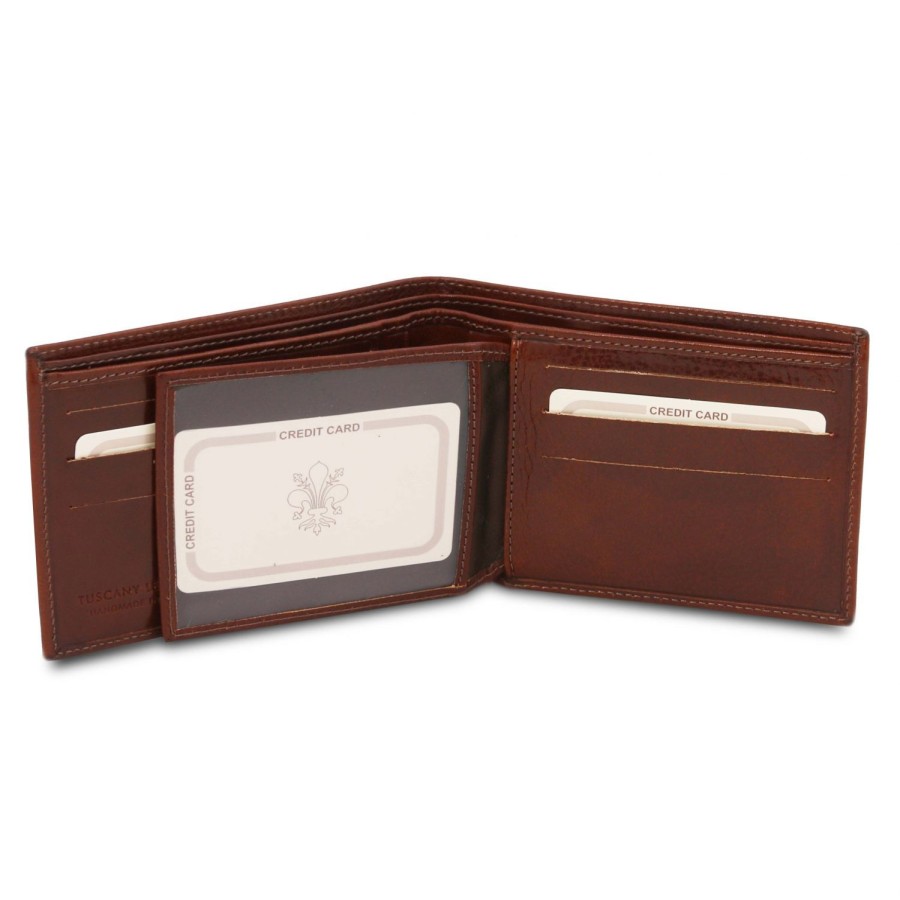 Men Tuscany Leather | Exclusive 3 Fold Leather Wallet For Men Tl140817 Brown