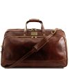 Luggage Tuscany Leather | Bora Bora - Trolley Leather Bag - Large Size Tl3067 Brown