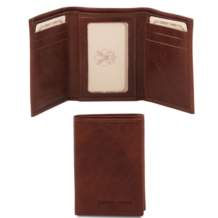 Women Tuscany Leather | Exclusive 3 Fold Leather Wallet Tl140801 Brown