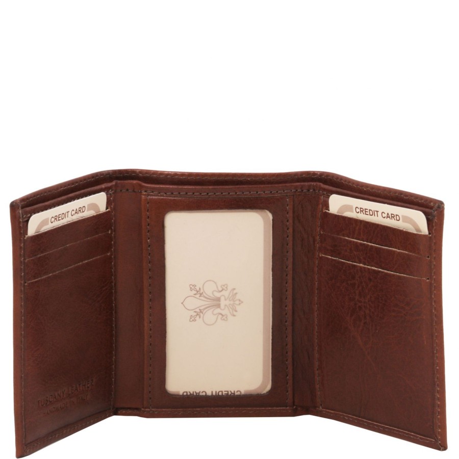 Women Tuscany Leather | Exclusive 3 Fold Leather Wallet Tl140801 Brown