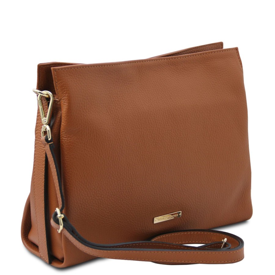 Women Tuscany Leather | Tl Bag Soft Leather Shoulder Bag Tl142292 Cognac