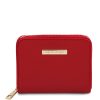 Women Tuscany Leather | Kore Exclusive Zip Around Leather Wallet Tl142321 Lipstick Red