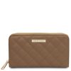 Women Tuscany Leather | Penelope Exclusive Zip Around Soft Leather Wallet Tl142316 Light Taupe